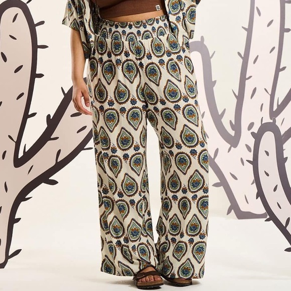 Lucy & Yak Pants - Lucy & Yak Jody Wide Leg Trousers Ecovero Gauze Jagger Floral Paisley XL 16-18